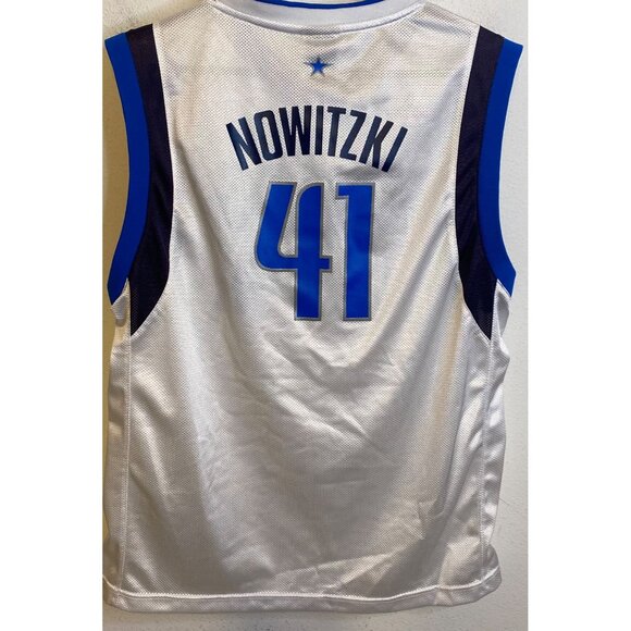 Adidas DIRK NOWITZKI Dallas Mavericks White Jersey Size Youth XL YXL Shirt - Picture 2 of 4
